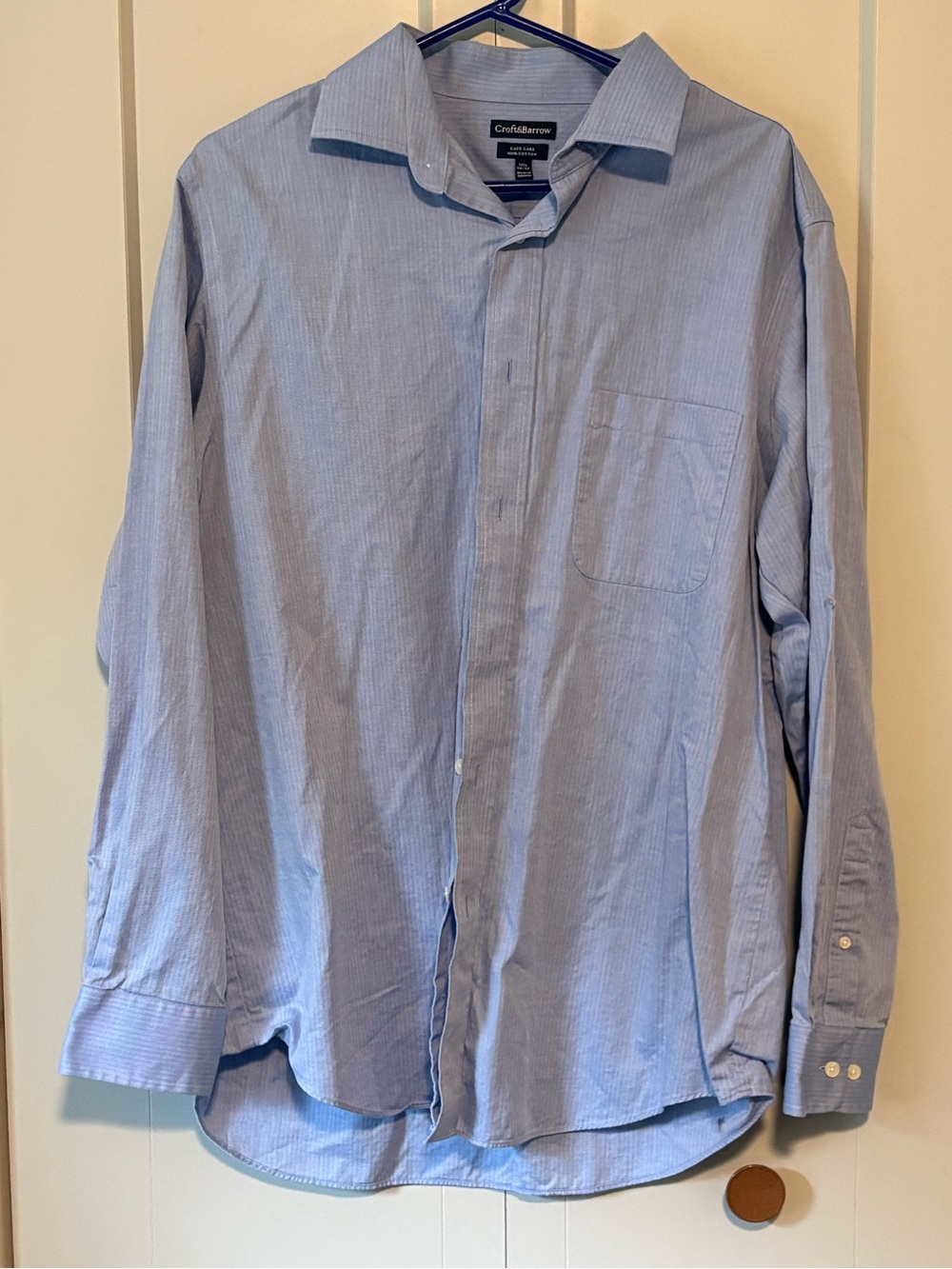 Croft & Barrow Light Blue Herringbone Dress Shirt